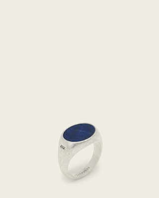 AllSaints Owen Inky Blue Stone Sterling Silver Ring
