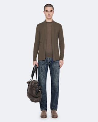 AllSaints Mode Merino Ramskull Open Cardigan