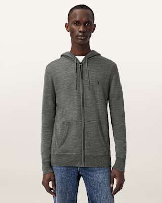 AllSaints Mode Merino Zip Up Ramskull Hoodie
