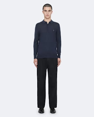 Mode Merino Long Sleeve Ramskull Polo Shirt