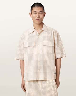 AllSaints Rockland Oversized Short Sleeve Check Shirt