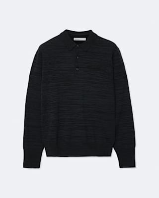 AllSaints Beton Merino Wool Knitted Polo Shirt