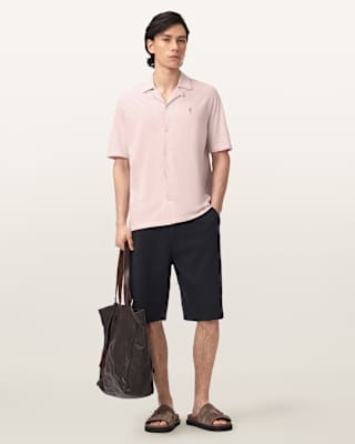 AllSaints Hudson Relaxed Fit Short Sleeve Ramskull Shirt
