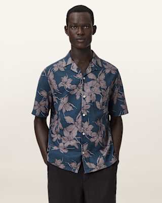 AllSaints Parterre Relaxed Fit Short Sleeve Shirt
