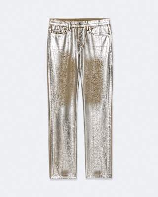 AllSaints Slim-Straight Leg Metallic Coated Jeans