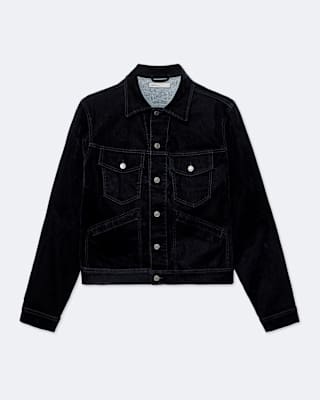 Flocked Denim Trucker Jacket