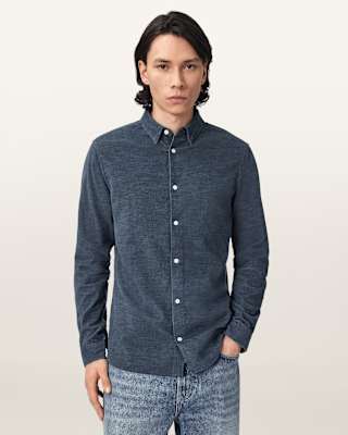 AllSaints Lorella Textured Ramskull Shirt
