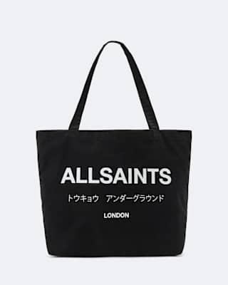 AllSaints Underground Logo Printed Tote Bag