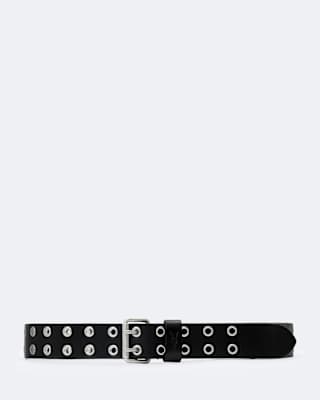 AllSaints Sturge Leather Eyelet Belt