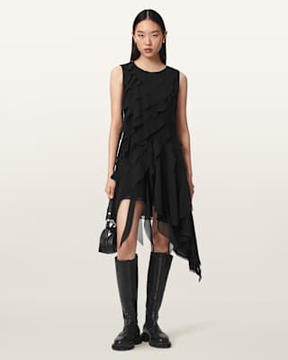 AllSaints Angie Panel Midi Dress