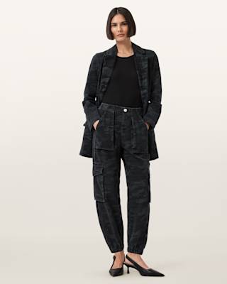 AllSaints Freda Camouflage Denim Cargo Pants