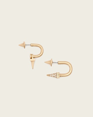 AllSaints Laio Spike Front Back Earrings