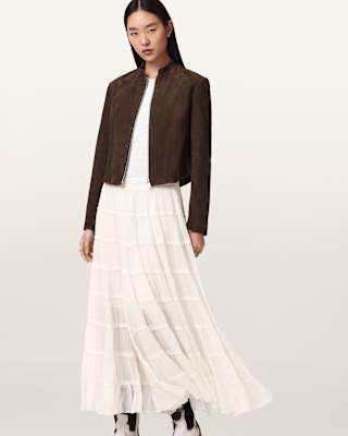 AllSaints Eva Tiered Midi Skirt