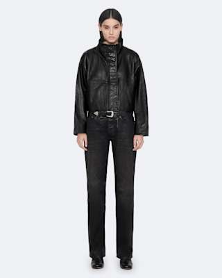 AllSaints Ryder Funnel Neck Leather Jacket