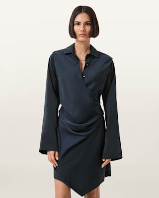 AllSaints Tira Satin Mini Dress