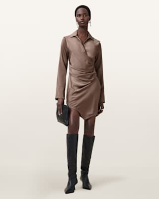 AllSaints Tira Satin Mini Dress