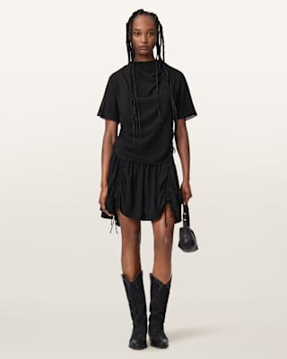 AllSaints Aria Check Mini Skirt