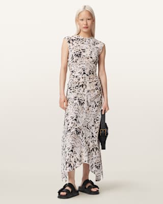 AllSaints Noor Asymmetric Sleeveless Maxi Dress