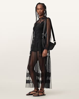 AllSaints Cesca Mesh Midi Dress