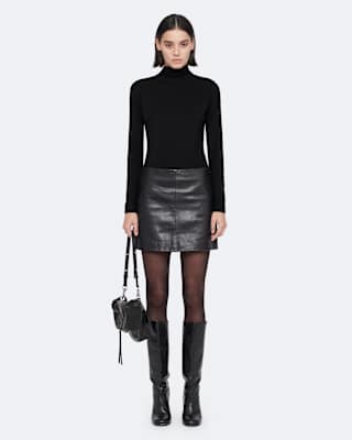 AllSaints Renai Leather Mini Skirt