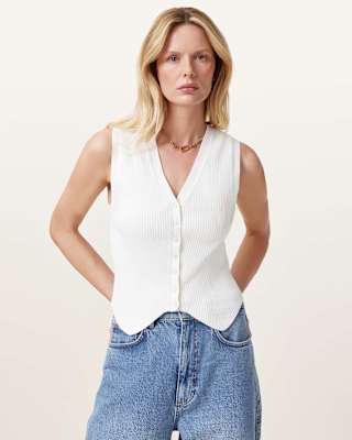 AllSaints Cruz Ribbed Knitted Waistcoat