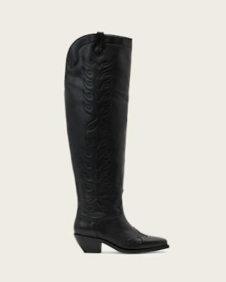AllSaints Landon Leather Knee High Boots