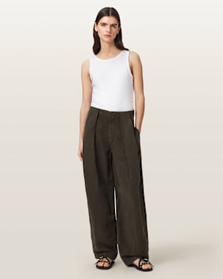 AllSaints Phi Linen-Blend Wide Leg Pants