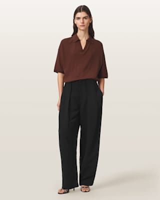 AllSaints Phi Linen-Blend Wide Leg Pants