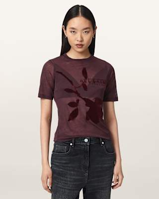 AllSaints Athea Graphic Sheer T-Shirt