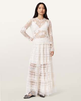 AllSaints Arlea Tulle Maxi Skirt