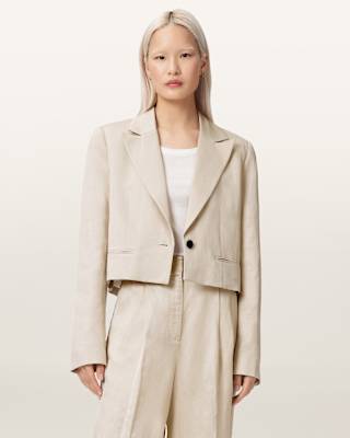 AllSaints Helena Single Breasted Cropped Blazer