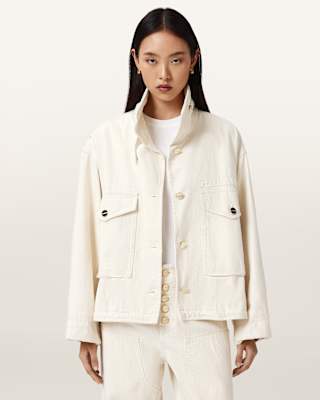 AllSaints Clay Denim Cropped Jacket