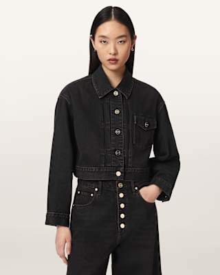 AllSaints Blink Cropped Denim Jacket
