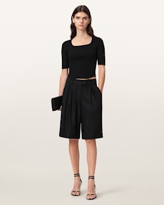 AllSaints Cruz Hally Ribbed Knit Top