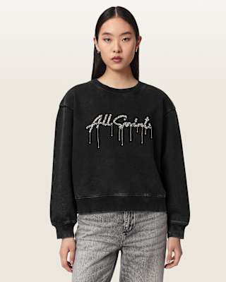 AllSaints Chains Pippa Embellished Sweatshirt