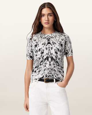 AllSaints Anouk Snake Print Merino Wool T-Shirt