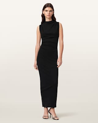 AllSaints Katarina Cowl Neck Maxi Dress