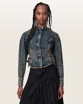 AllSaints Evanna Denim Fitted Shirt
