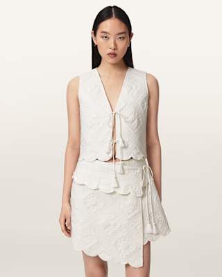 AllSaints Mona Quilted Cropped Vest