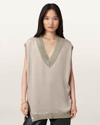 AllSaints Bern Studded Wool Tank