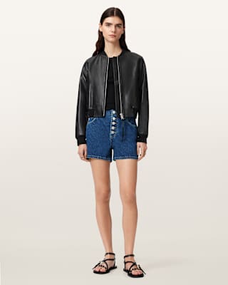 AllSaints Tay Mid Rise Denim Shorts