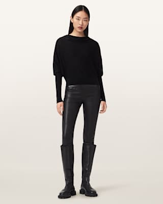 AllSaints Cora Leather Stretch Leggings