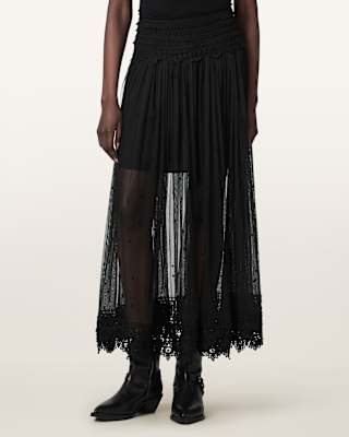 AllSaints Trixie Lace Midi Skirt