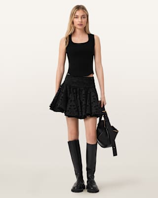 AllSaints Dotty Broderie Mini Skirt