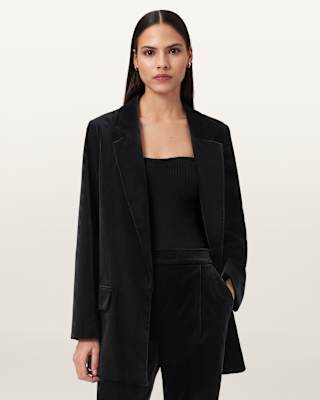 AllSaints Aleida Velvet Blazer