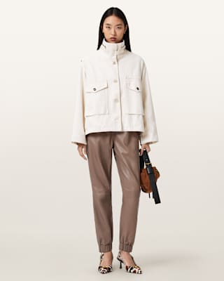 AllSaints Jen Leather Sweatpants