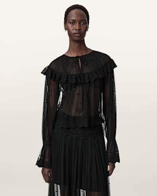 AllSaints Trixie Lace Embroidered Top