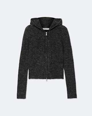 AllSaints Mabel Cropped Alpaca-Blend Hoodie