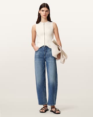 AllSaints Cruz Zip Slim Fit Vest