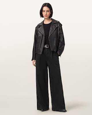 AllSaints Haze Pleated Wide Leg Jeans